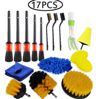 17pcs Wash Set Nylon Bristle Detailing Brush Set Multifunction