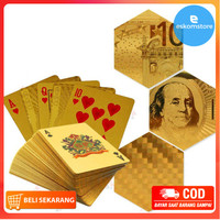 Kartu Remi Poker Bahan Lapisan Foil Waterproof Grid