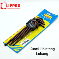 LIPPRO KUNCI L BINTANG SET EXTRA LONG 9 PCS LUBANG (169) Berkualitas