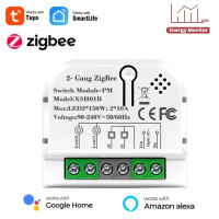 2 Gang Tuya Smart ZigBee Switch Light Module Electricity Energy