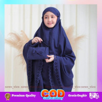 Mukena anak terbaru 8 9 10 11 12 tahun Katun adem 2in1 resleting dagu