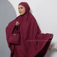 Umy Kultsum - Mukena Dewasa Traveling Polos 2In1 Resleting Katun