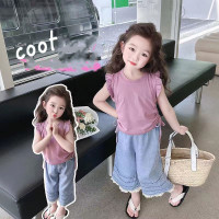 Korean Style Setelan Anak Perempuan TShirt Bahan Katun+Celana Soft