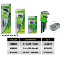 KUNCI L HEX KEY 9PCS SET MEDIUM LONG KENTARO JAPAN QUALITY