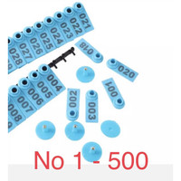 Blue 500 Pcs Tag Kuping Kambing Domba Sapi Hewan Ternak Ear Tags Sheep