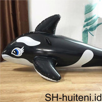 Floating Bed Mainan Berbentuk Ikan Paus Hitam Putih Manusia Hidup Meng