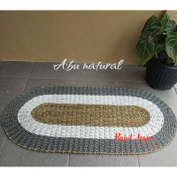 rug oval anyam ukuran 6 x 12cm/rug anyam/kaet anyam/penghias ruang