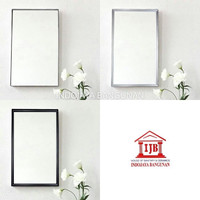 Cermin Kotak Kaca stafel Kamar Mandi Bevel Putih Hitam Silver 4x6 6 x