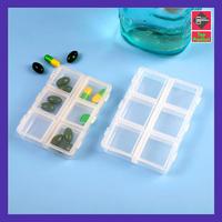 Kotak Perhiasan Aksesoris Plastic Storage Jewelry Box 6 Grid RK-0CTP Warna Transparent