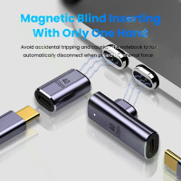 yaK USB4.0 Magnetic Adapter USB Type C to USB C PD 100W 40Gbps 8K60Hz