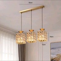 lampu gantung crystal 3 in 1 minimalis gaya modern