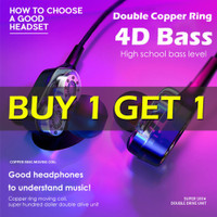 Wired Earphone With Microphone Music Earbuds Bass Noise-cancellation Headset