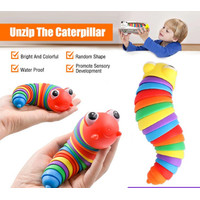 DISKON Sensory Baby Toys Rainbow Twisting Caterpillar Pop It Fidgerslug Stress Relieve Toys Decompression Fidget Slug Toys Cate