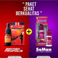 Paket Sehat Keluarga British Propolis dan Soman 1, Obat Herbal Diabetes, Kolesterol, Asam Urat, Magh, Imune dan Daya Tahan Tubuh