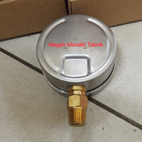 PROMO COMPOUND GAUGE STAINLESS 2.5 INCHI -1 - 9 BAR PRESSURE VACUUM VAKUM VACUM