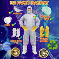 PREMIUM REUSEALBE HAZMAT FULL SET + GLOVES SHOE COVER BAJU APD COVERALL GOJEK