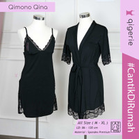 [ QINA ] QIGERIE Baju Tidur Sexy Kimono Dress PrIemium One Set Lingerie