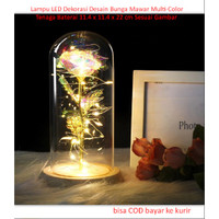 Ready Lampu LED Dekorasi Desain Bunga Mawar Multi-Color Tenaga Baterai