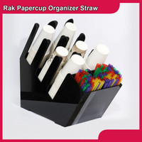 Rak Paper Cup Organizer Double Bar 6 Slot With Straw 10JVNZ4 suku cada