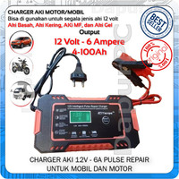 Charger Aki 12V 6A Rj-C120 4-100Ah Pulse Repair Smart Automatic Murah