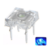100PCS DC3V 3MM 4-pin biru transparan bulat lensa atas jernih lampu LE