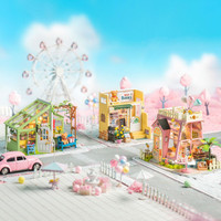 Miniature House Spring Encounter Flowers 3D Wooden Craft Puzzle Rolife berkualitas