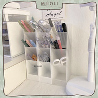 MII 3 Slot White Pen Holder Desktop Pencil Storage Box Organizer Kotak Pensil Tabung Pena F0144