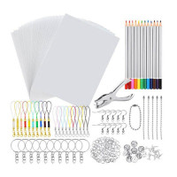 CT 198 PCS Shrinky Art Paper Heat Shrink Sheet Plastic Kit Hole Punc