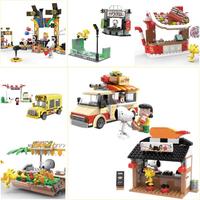 Authentic Zegao 8006-8051 Snoopy Fruit Stand Frame Overpass Bus
