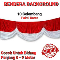 Bendera Background Merah Putih 10 Gelombang Pakai Karet Bahan Velez