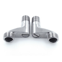 Import Adaptor Keran Pancuran Pengganti Katup Sudut Lebar Dapat Diatur Bagian Adaptor Keran Pancuran Aksesori Kamar Mandi Pasang Dinding Baja Tahan 2 Buah/set