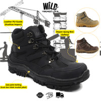 Sepatu Safety Pria Boots Armour Sepatu Boots Ujung Besi Outdoor Traing Adventure Best Quality - Wildshoes