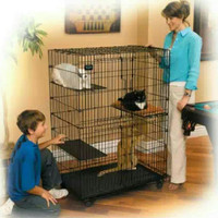 Kandang Kucing Tingkat 3 Extra Jumbo 130X90X55 + Roda