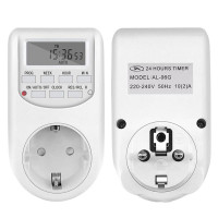 Stopkontak Digital elektronik EU, sakelar Timer Digital, steker Timer