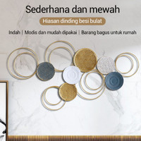 Nordic Cahaya Mewah hiasan dinding Gaya Besi Tempa Hiasan Dinding Ruang Tamu Kamar Dinding Dinding Liontin Besar