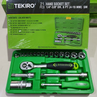 TEKIRO - KUNCI SOCK SET 21 pcs 4-19MM(PLASTIK)