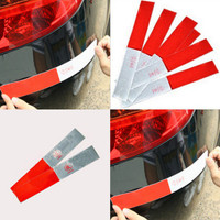 Sticker Reflector Warning Sign Merah Putih 100CM x 5CM Stiker Reflektor Pemantul Cahaya