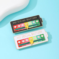 Mood Energy Pin Enamel Brooch Badge Creative Design My Social Energy Alloy Emblem E, I-Person Expression Pin Gift On Suit Shirt