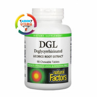 Natural Factors DGL Deglycyrrhizinated Licorice Root Extract 90 Tabs