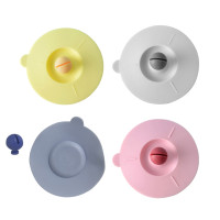 Flexible Silicone Cup Lid Leakproof Mugs Lids Reusable Drink Cup Cover Glass Cup Cover CofMug Suction Seal Lid