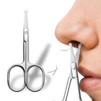 Nose Hair Scissors Round Tip Design Safety Grooming Scissors for Hair Eyelashes Nose Eyebrow Trimming Mustache