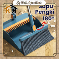 (KK) Set Sapu 2in1 Dengan Pengki Praktis Dengan Fitur Penyaring Dapat Dilipat & Berputar 180° /Broom