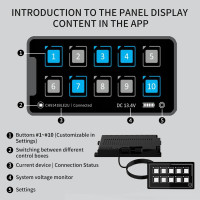 Advantage 10P Membrane Control Switch Panel w/Backlight APP Control