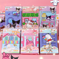 Sanrio Hello Kitty Kuromi Quiet Book Kawaii Cartoon Anime Pochacco My Melody Sticker Games Funny Gift Decompress DIY Kids Toys