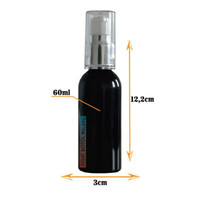 paket 5pcs / botol plastik 60ml pumptreatment fullcap (silver hitam)