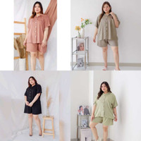 ALICE SET POLOS WARNA  WANITA  SIZE  JUMBO  PIYAMA RAYON