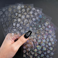8pcs/Set Gold Silver Blooming Fireworks Nail Art Stickers Romantic 3D Sparkling Slider Self-adhesive Decals Manicure Decoration