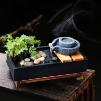 Free ship Zen Ornaments Home Ceramic Water Desktop Ornaments Landscape Decorations Lucky Stone Millstone Fountain Business Gifts