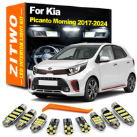 ZITWO 8Pcs For Kia Picanto Morning 2017 2018 2019 2020 2021 2022 2023 2024 LED Bulb Interior Dome Map Light Plate Trunk Lamp Kit