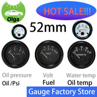 Vehicle Meter 12V Automobile Car Gauge 2in/52mm  Water Temp Black Shell Car Meter With Sensor Water Temperature Fuel Meter